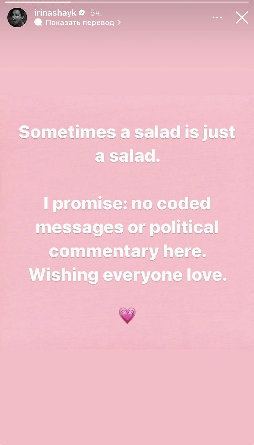 Irina Shayk's reply to the backlash she received (Image via Twitter/@nafanjaaaa)